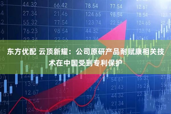 东方优配 云顶新耀：公司原研产品耐赋康相关技术在中国受到专利保护